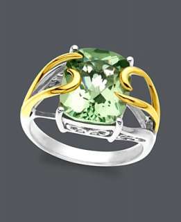 14k Gold and Sterling Silver Ring, Green Quartz (4 3/4 ct. t.w 