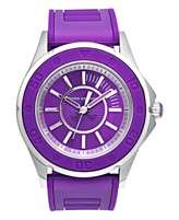 Juicy Couture Watch, Womens Rich Girl Purple Rubber Strap 41mm 