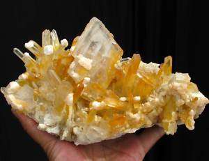 3Lbs Barite Crystal On Yellow Quartz Mineral Specimen  