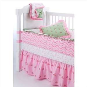   Green C Series Summer Garden Pink and Green Crib Bedding Collection