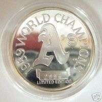 1989 AS WORLD SERIES CHAMPS SILVER PROOF LIMITED COIN  