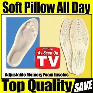 Pair Memory Foam Insoles Shoe Comfort Unisex 1 Size Cushion Foot Pad 