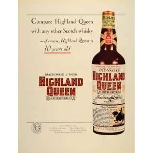   Ad Highland Queen Scotch Whisky Liquor Bottle FCG   Original Print Ad