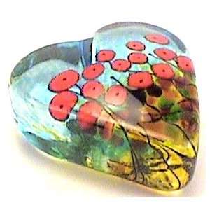 Unique Valentines Day Gifts, Paperweight Heart in Hand Blown Art Glass 