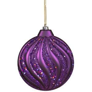  6 Purple Matte Glitter Swirl Flat Ball: Home & Kitchen