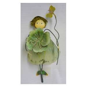   Flower with Butterfly Metal Garden Fairy Gift Stake: Patio, Lawn