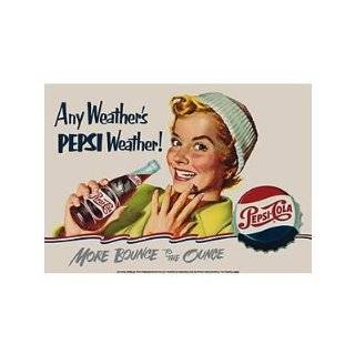 Pepsi Cola Bottle Cap Round Retro Vintage Porcelain on Metal Sign 