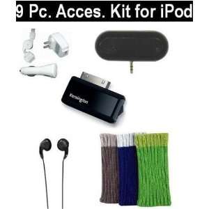  USB Sync/charge Cable Pink Mini Speaker Pink Earbuds 3 ipod Socks: MP3