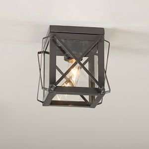  Single Ceiling Country Tin Light with Folded Bars