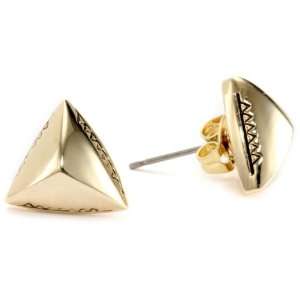   House of Harlow 1960 Engraved Faceted Pyramid Stud Earrings Jewelry