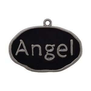  Blue Moon Angel Metal Pendant Angel Word Oxidized Silver 1 