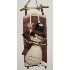  Christmas Winter Welcome Snowman Holiday Sled Ornament 