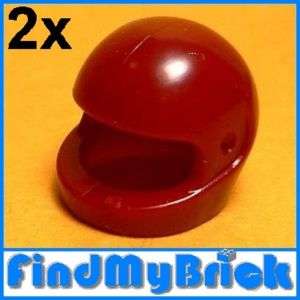 G205A x2 Lego Helmet Standard  Dark Red 10123 10143 NEW  