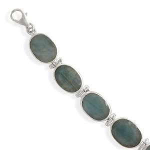   Locker 7+1 Extension Rough Cut Emerald Link Bracelet Jewelry