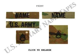Name Tapes U.S. Army ACU MultiCam (OCP) Name Tape, Service Tape & Rank 