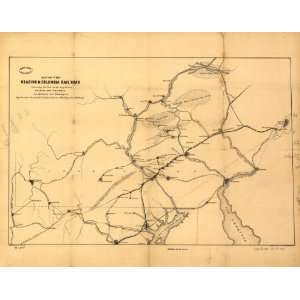    1850s Map Reading & Columbia Rail Road New York