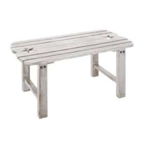 36 Rustic Weathered Wood Star Accent Table with Whitewash Finish 