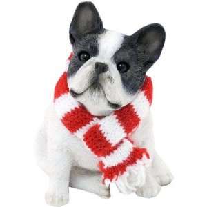  French Bulldog brindle w/scarf ornament Sandicast