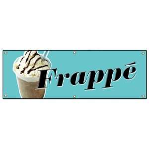  72 FRAPPE BANNER SIGN greek iced coffee cart cold signs 