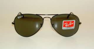 New RAY BAN Aviator Sunglasses GLASS POLARIZED GREY RB 3025 002/58 