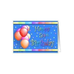    59 Years Old Balloons Happy Birthday Fun Card Toys & Games