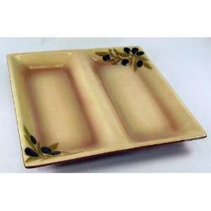  Vineyard II Divided 11 inch Square Serving Tray by 