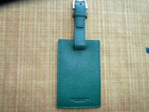 New Ralph Lauren Green Leather Luggage ID Tag Italy  