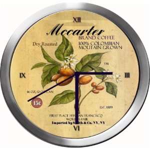  MCCARTER 14 Inch Coffee Metal Clock Quartz Movement 