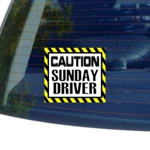  Caution Sunday Driver   Window Bumper Laptop Sticker 