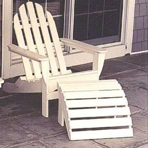  Plastic Adirondack Chair & Ottoman in White Patio, Lawn & Garden