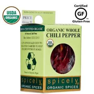 Spicely 100% Organic and Certified Gluten Free, Chili Pepper Whole 