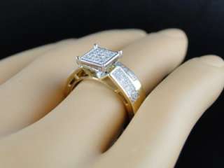   WOMENS DIAMOND PAVE ENGAGEMENT WEDDING DUO RING SET 0.40 CT  