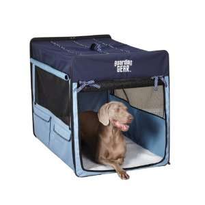   Polyester Polka Dot Collapsible Dog Crate, Large, Blue: Pet Supplies