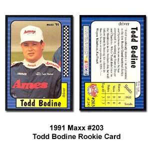  1991 Maxx 203 Todd Bodine (Racing Cards) Sports 
