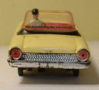 Aurora TJet 1963 Ford Galaxie 500XL Convertible Slotcar, Yellow  