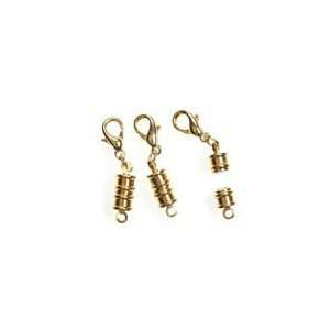  7mm Magnetic Clasp with Lobster Claw, Gold, 3 Sets/pkg 