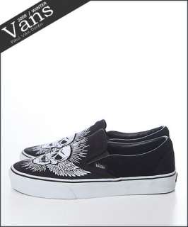 Brand New Vans Classic Slip On (Skullaxy) Black/White Shoes #V156A 