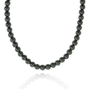  6mm Round Hematite Bead Necklace, 30+2Extender Jewelry
