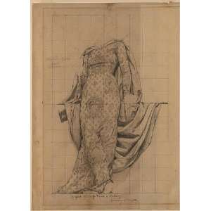  Drawing Drapery study for figure of Botany Library of 