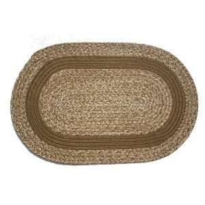   : Oval Braided Rug (2x3): Brown Tweed   Brown Band: Home & Kitchen