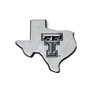  Texas Tech Texas Shaped Auto Emblem (Metal): Automotive