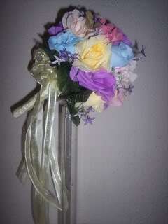 Heather Silk Pastel Rose HT Bouquet Wedding Flowers 027  