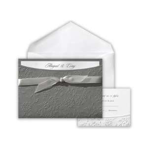   Floral Embossed Recycled Wedding Invitation
