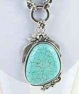 fantastically large funky lovely three piece turquoise metal necklace 