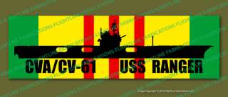 cva 61 cv 61 uss ranger united states military service ribbon with cv 