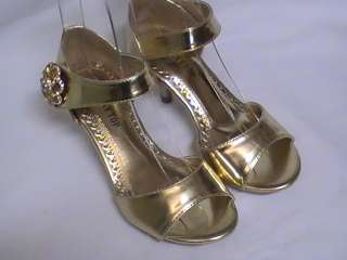 Girls Gold Dress Shoes Pageant Heels(T 10) Yt Sz 11  