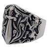 Size 13 Mens Silver Lion Sword King Knight Stainless Steel Ring ZR025 