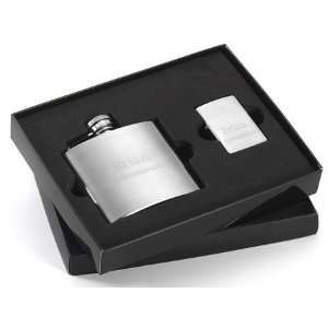  Brushed Flask and Zippo Lighter Gift Set Health 
