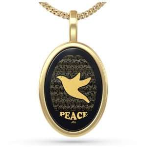   Peace written in 120 Languages in 24kt Gold on Onyx Stone Jewelry