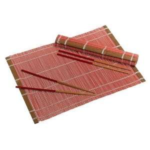  Typhoon Placemats and Chopsticks, Set of 2, Red
